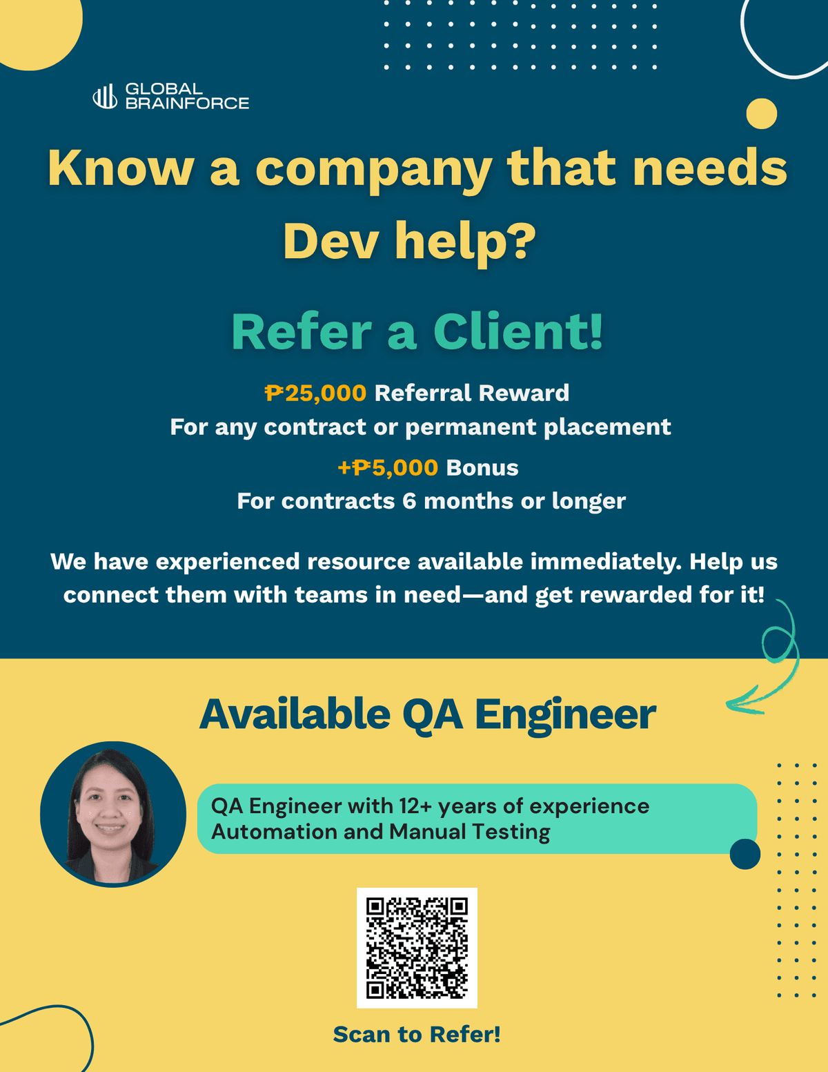 Cover Image for Refer a Client for Rosbel – Senior QA Engineer Available August 2025!